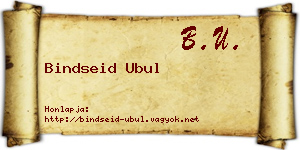 Bindseid Ubul névjegykártya